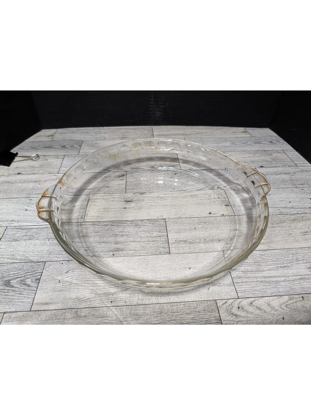 Vintage PYREX #229 Crimp Edge Clear Glass Deep Pie Dish 9.5" x 2" Made in USA